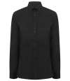 H513R Henbury Ladies Modern Long Sleeve Regular Fit Oxford Shirt Black colour image